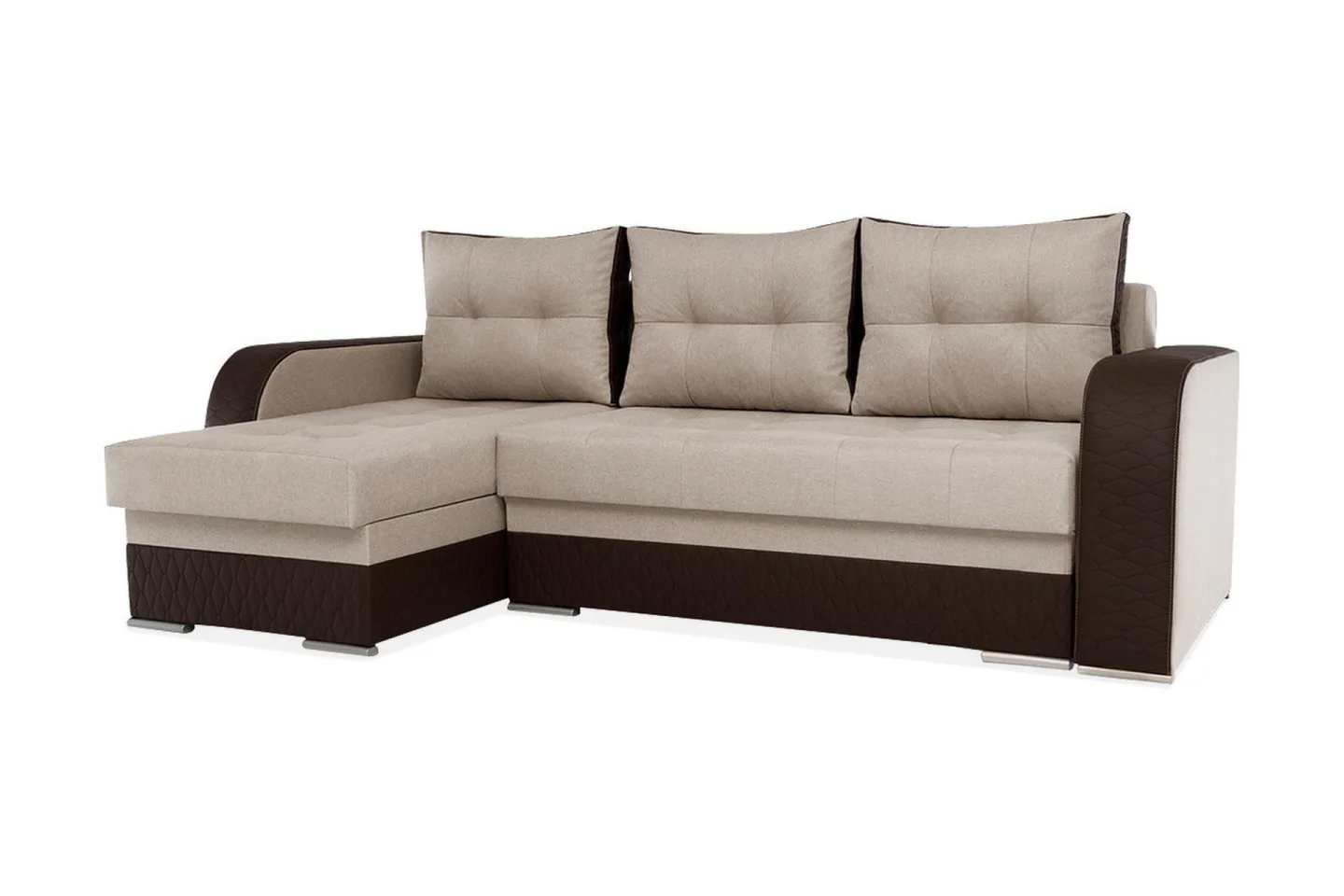 Sydney Divanbäddsoffa 238x140x88 cm - Brun/beige