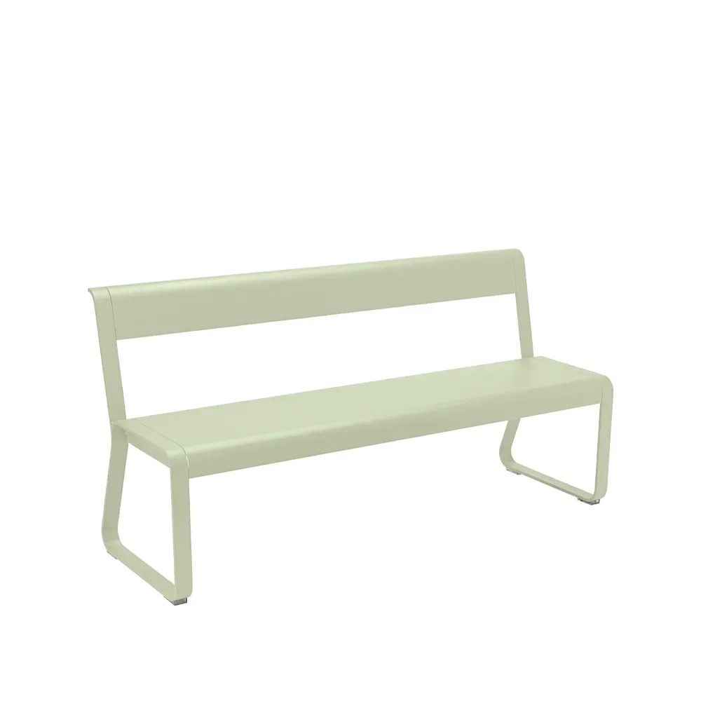 Fermob Bellevie bänk med ryggstöd Willow green (grön)