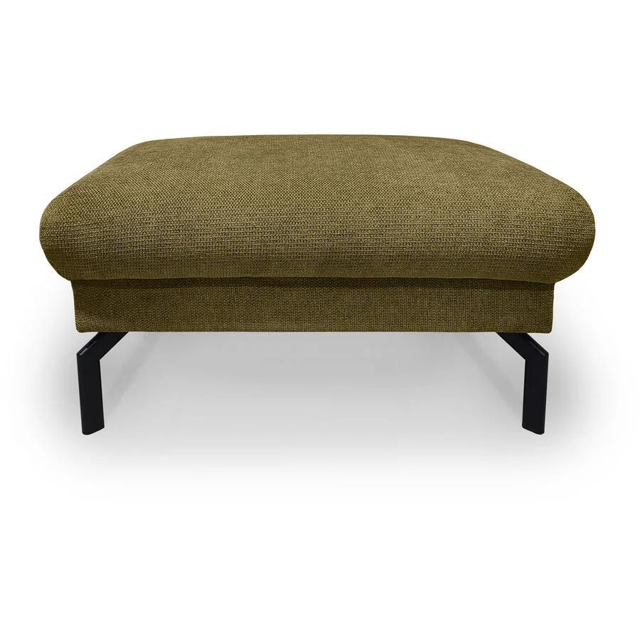 Hocker Gomero Senfgelb, Schwarz Stoff, Metall H 46 B 90 cm