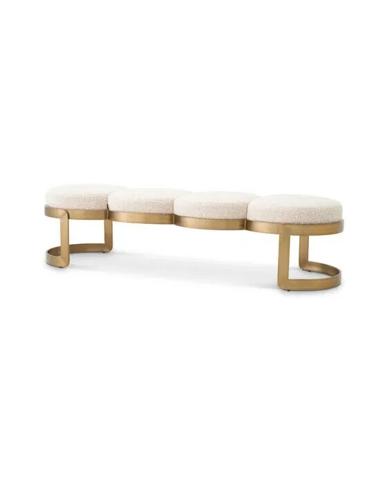 Newport bænk bouclé cream