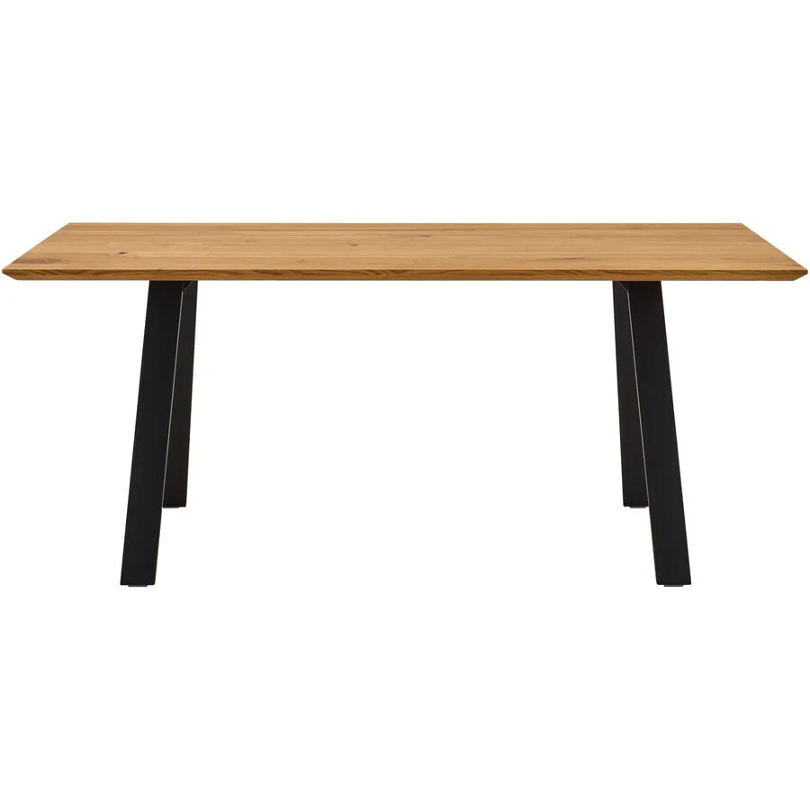 Tisch Pesco natur Eiche massiv, Metall Massivholz B 90 T 180 cm