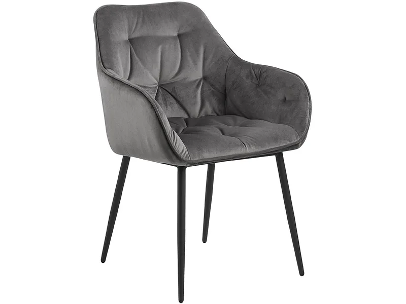 Stuhl BROOKE Samt grau
