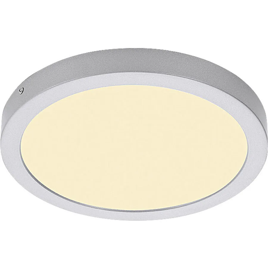 Deckenlampe Cissione Weiss/Grau Kunststoff/Metall 30 cm 3 cm - Farbe: chrom matt/weiss - LED - Lichtfarbe: Warmweiss - Material: Metall/Kunststoff -