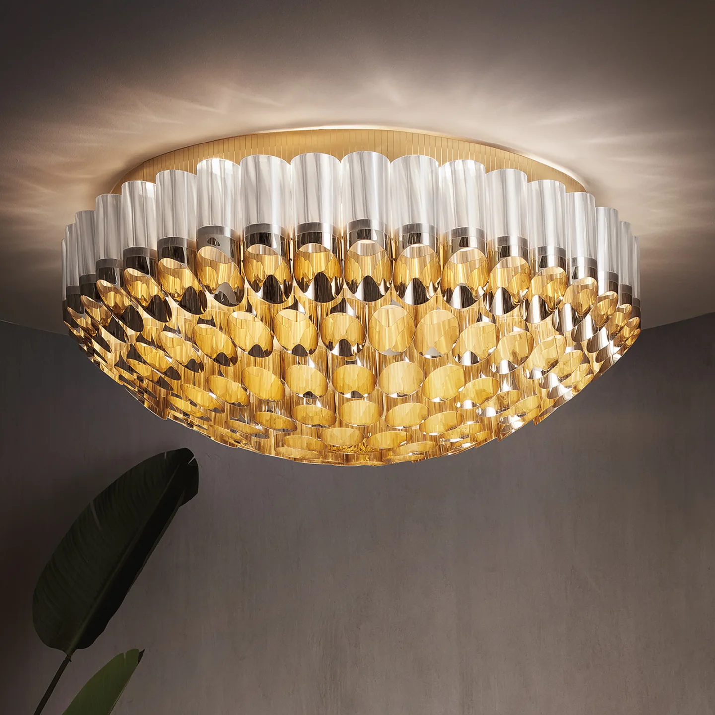 Odeon Ceiling Deckenleuchte, gold, Ø 102 cm - Slamp - Wohnzimmer - Design - Kunststoff - Rund