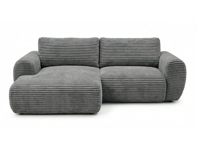 Ecksofa BOBOCHIC LUCIEN Cord-Stoff dunkelgrau