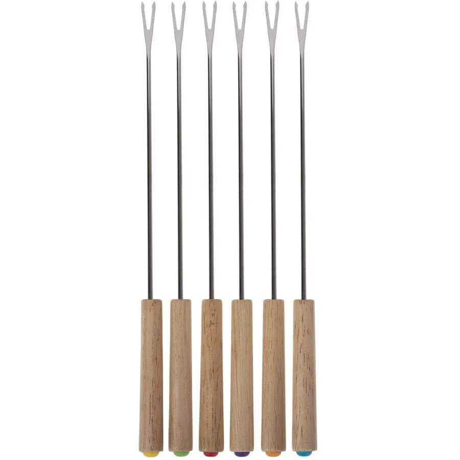 Fonduegabeln COCON Silber/Braun Edelstahl T 24 cm