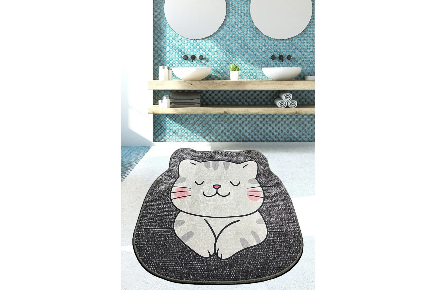 Navnit Badrumsmatta 120x120 cm Rektangulär - Grå