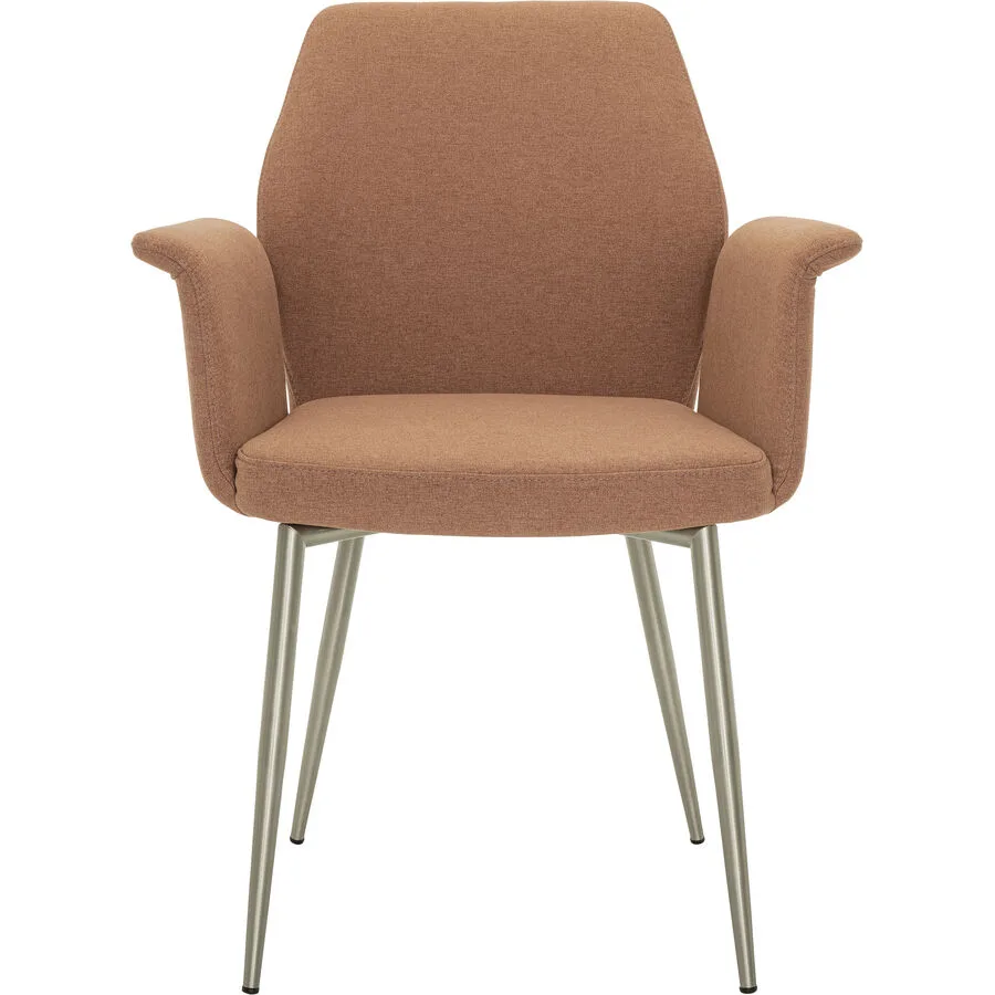 Stuhl Elonie Dusty Pink Stoff, Edelstahl