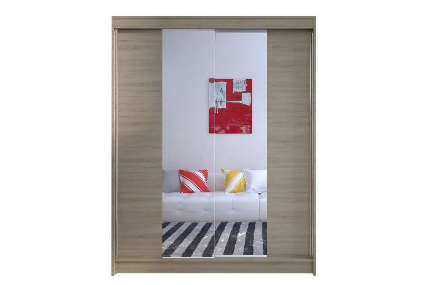 Camino Garderob 150x58x200 cm LED-belysning - Beige