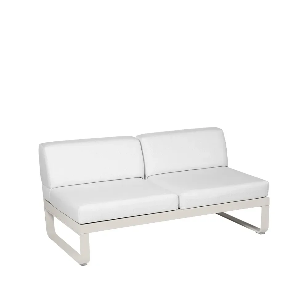 Fermob Bellevie Central modulsoffa 2-sits Clay grey (grå), off-white dyna