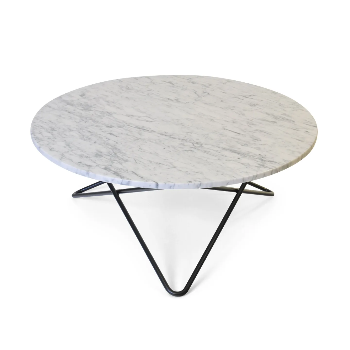 OX Denmarq - Large O Table, Black Steel Frame, Top: White Marble - Soffbord - Dennis Marquart - Vit - Metall/Sten