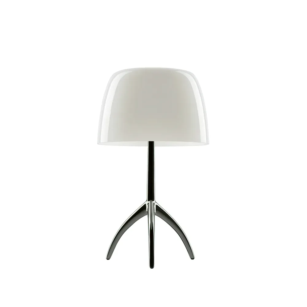 Foscarini Lumiere Piccola Dimbar bordslampa Varmvit skärm-svartkrom fot