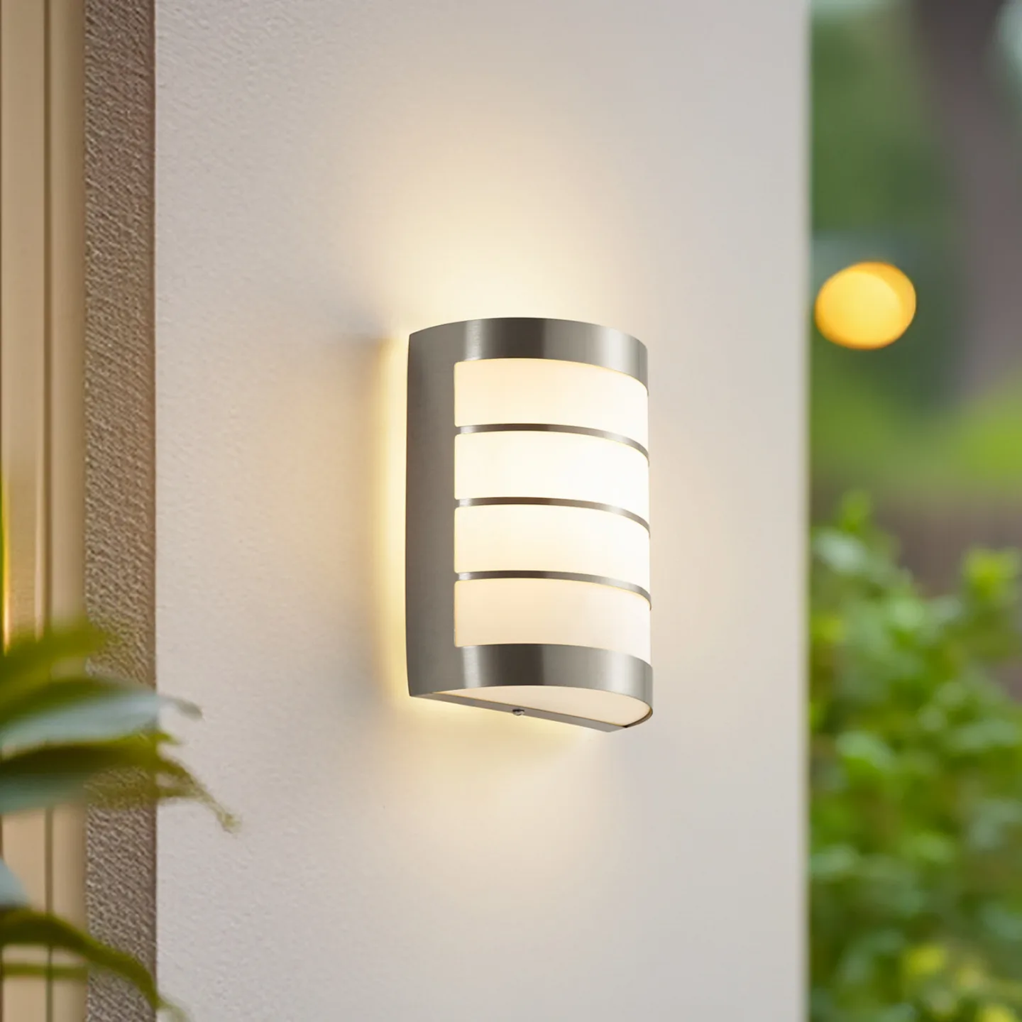 Noyan Außenwandleuchte Stainless Steel - Lindby - Balkon - Modern - Edelstahl - Eckig