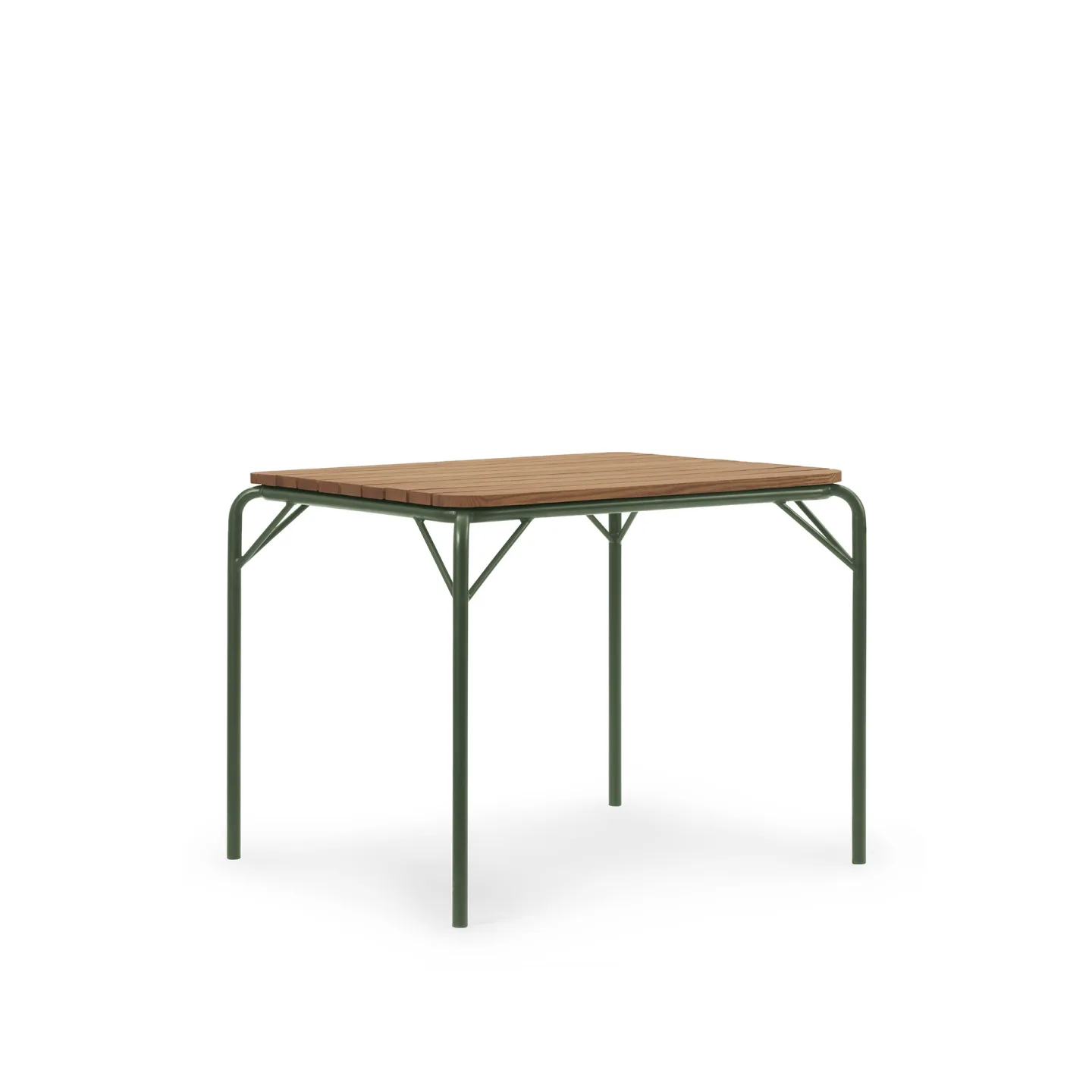 Normann Copenhagen - Vig Table 90 x 80 cm Robinia - Dark Green - Matbord utomhus - Simon Legald - Grön - Metall/Trä
