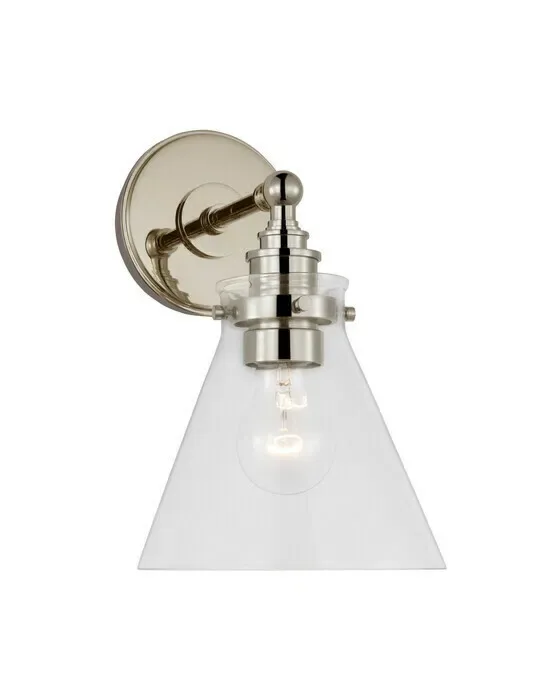 Parkington Small Single Wall Light Nickel/Clear glass
