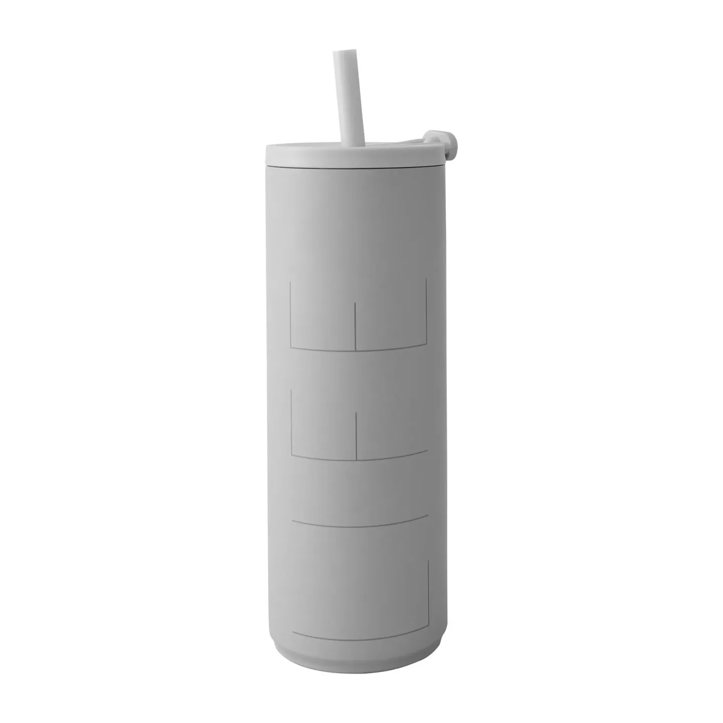 Design Letters Travel Life Thermosbecher mit Strohhalm 50cl Light grey
