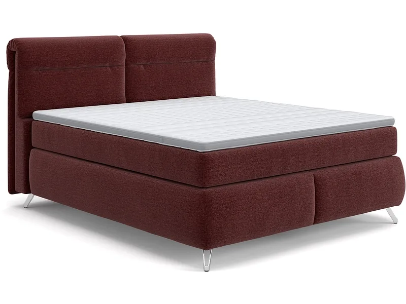Boxspringbett SWISS HOME STYLE AMBER bordeau 160x200cm halbfest