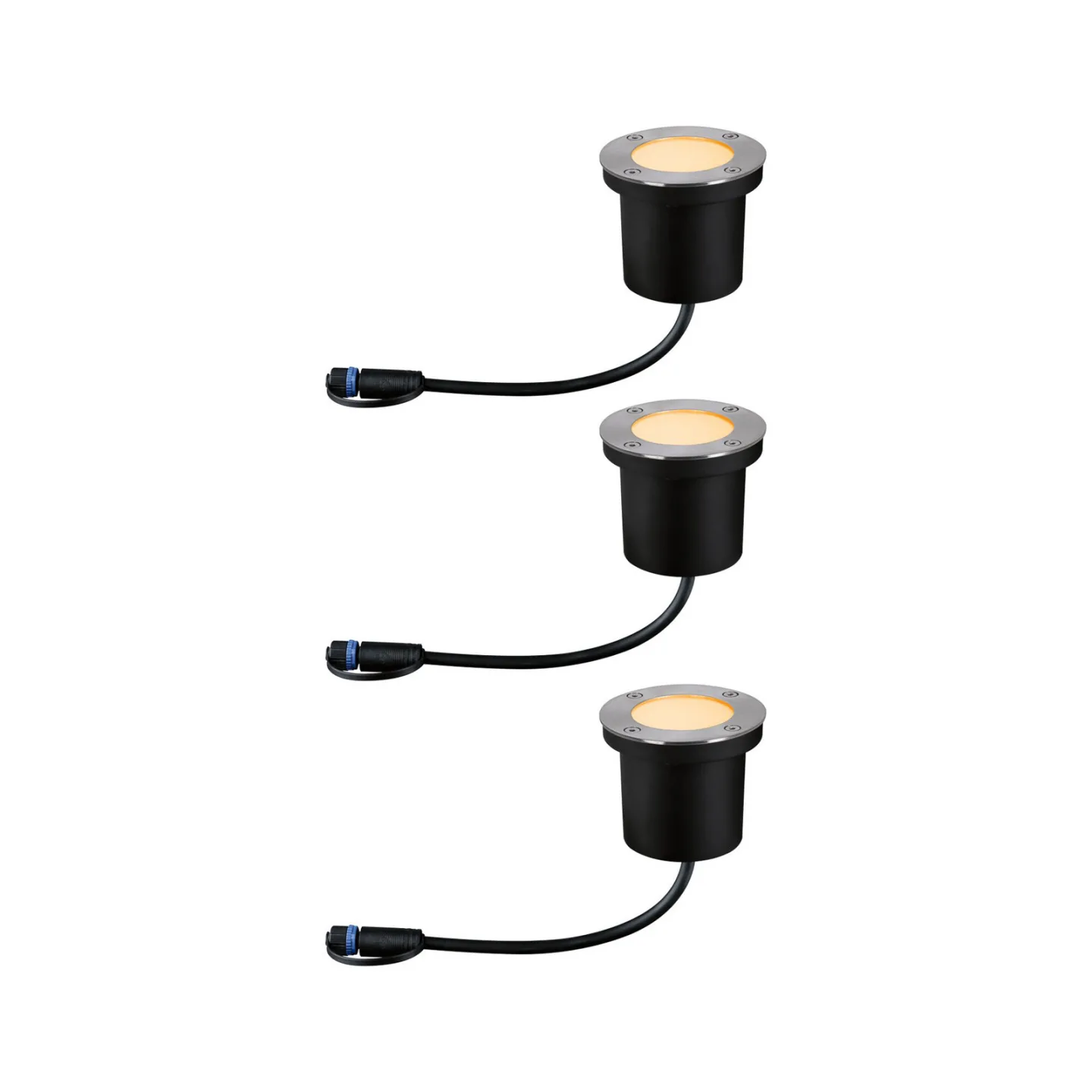 Plug & Shine 3 LED Nedgravningsspot Floor Insect-friendly IP67 Anthracite - Paul Bodeneinbauleuchte Basisset Paulmann - Moderne - Metal - Med flere lyskilder