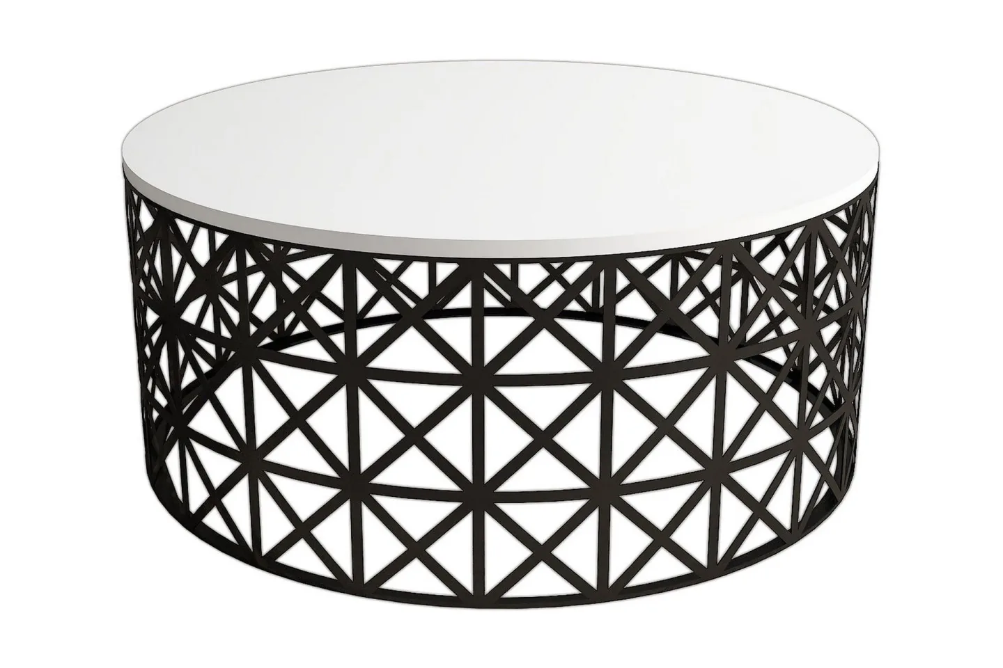 Hovdane Soffbord 90 cm Runt - Vit/Svart