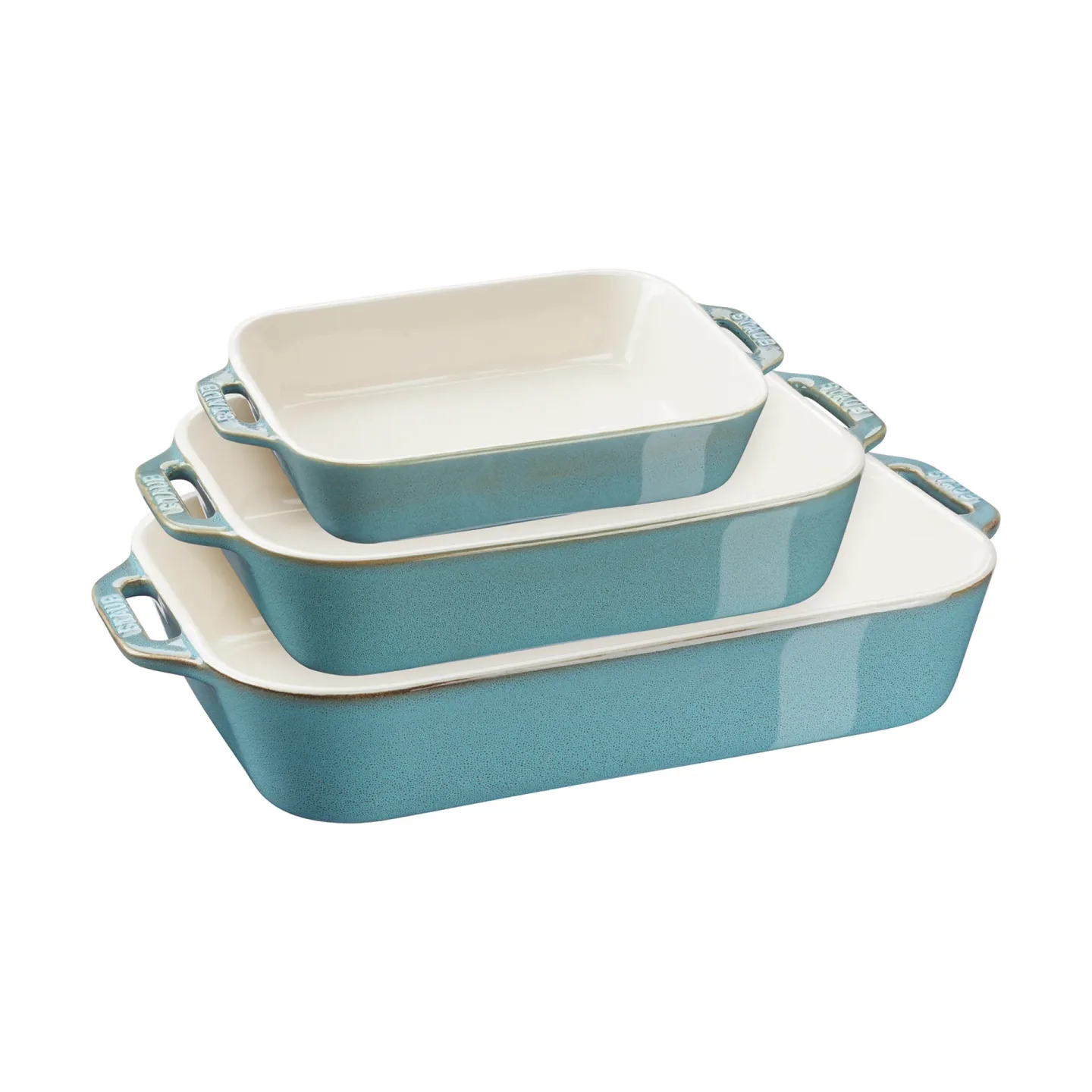 STAUB Staub Ofenform 3 Teile Antik türkis