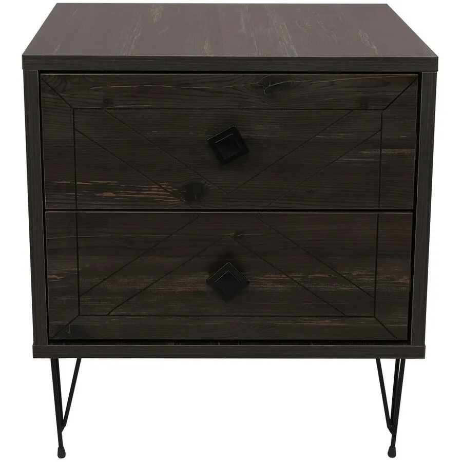 Nachttisch Uyumak dunkelbraun Melaminbeschichtete Spanplatte B 50 H 55 cm
