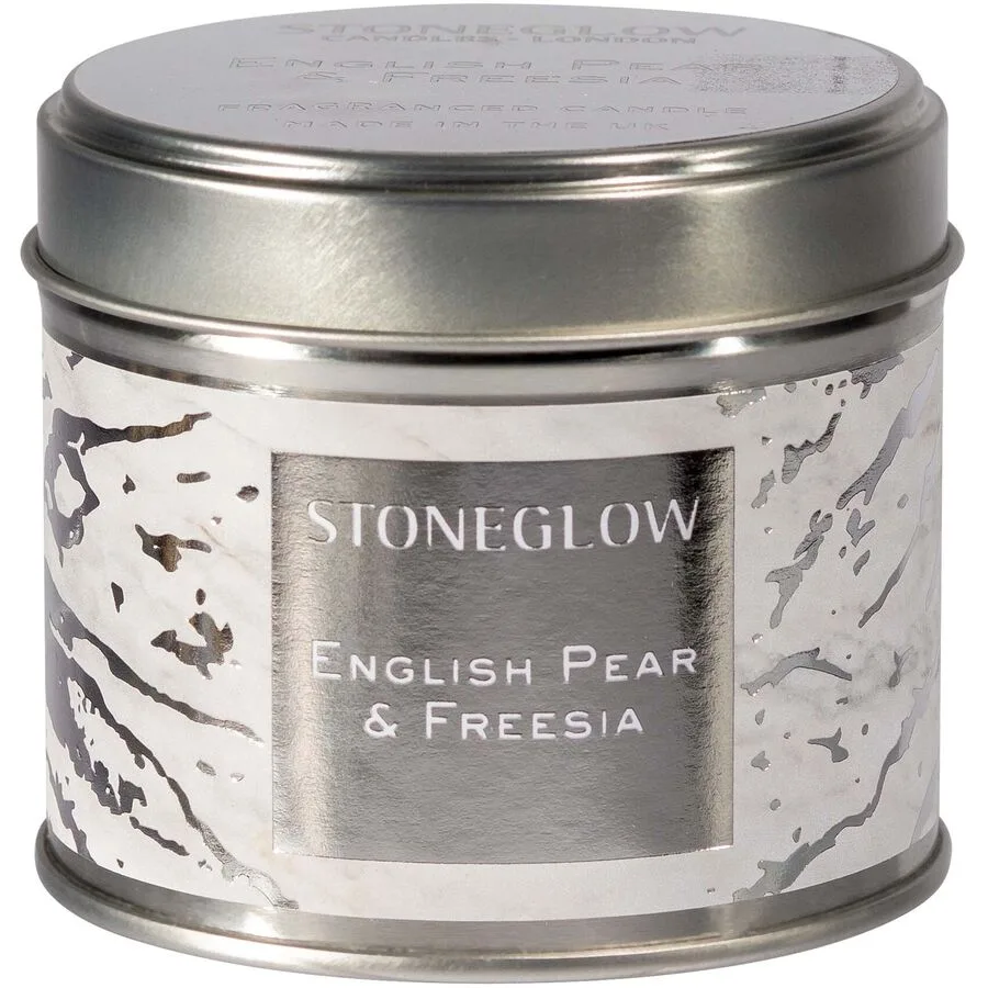 Stoneglow Duftkerze Luna Silber/Weiss Wachs 7.8 cm - Farbe: weiss/silber