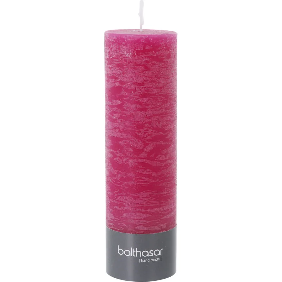 Balthasar Kerze Rustico Himbeere H20 cm D6 cm, Brenndauer 75h - Farbe: taupe - Material: Wachs
