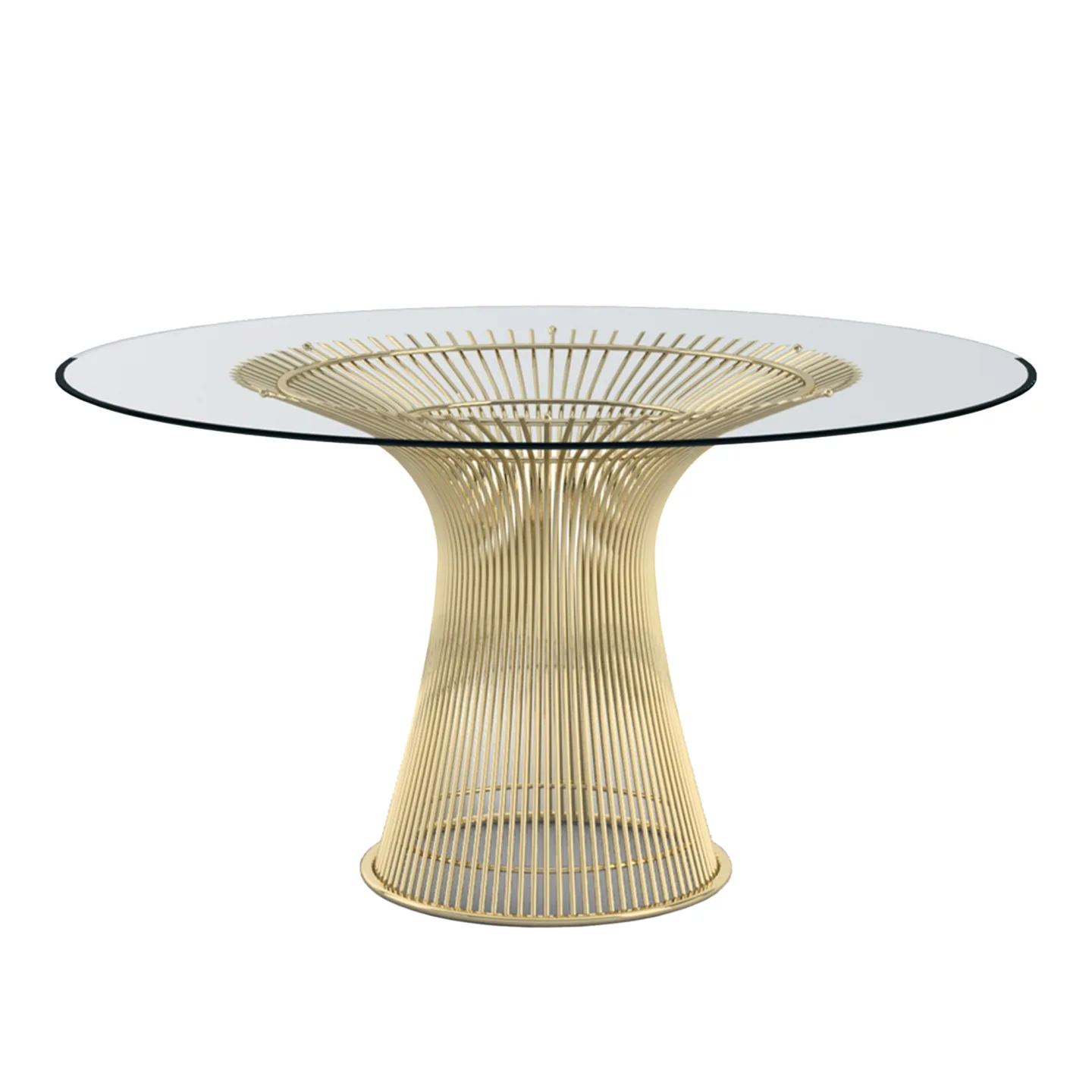 Knoll - Platner Dining Table - 18k guld, skiva i bronsfärgat glas - Matbord - Warren Platner - Guld - Glas/Metall
