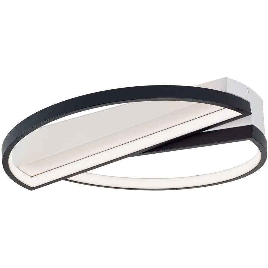 Deckenlampe Olga Schwarz/Weiss Aluminium 43.5 cm 8.5 cm - Lichtfarbe: Warmweiss