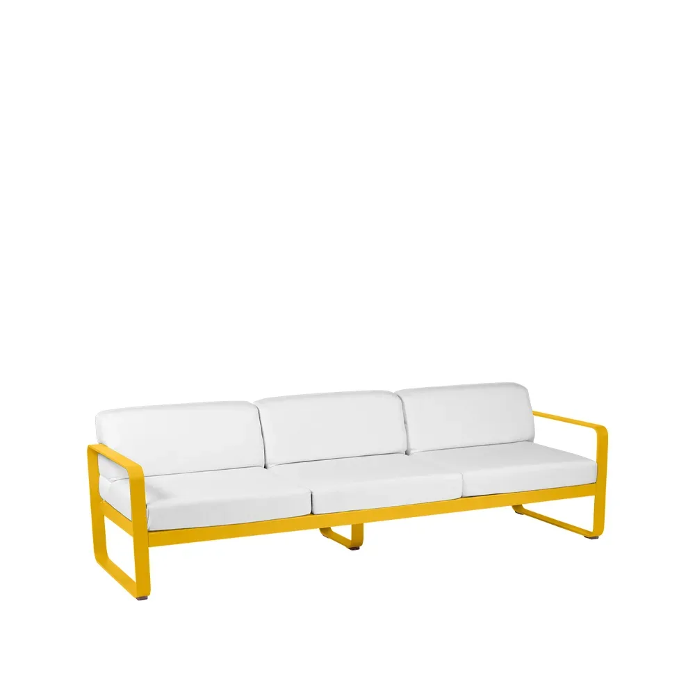 Fermob Bellevie soffa 3-sits Honey (gul), off-white dyna
