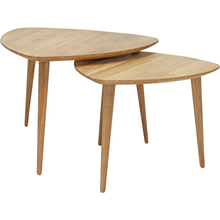 Beistelltisch 2er-Set Veda natur geölt Wildeiche B 50 H 38 cm