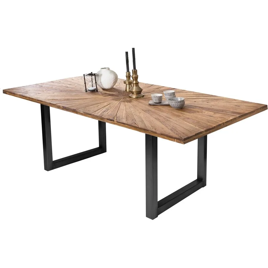 Esstisch Gordon natur Recyceltes Teak massiv Massivholz B 200 T 100 cm