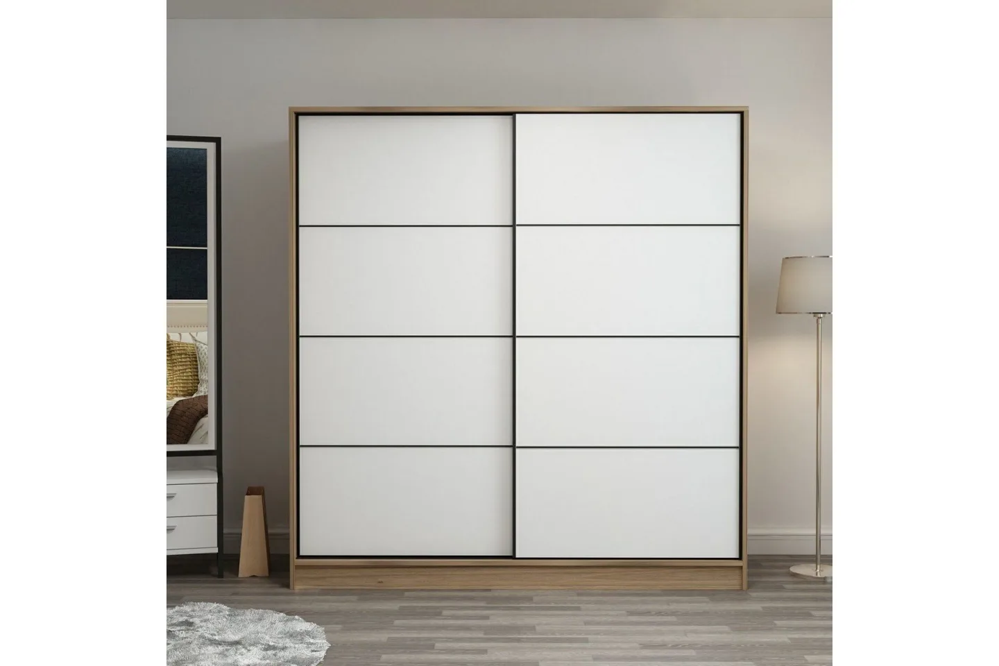 Fruitland Garderob 220 cm - Vit/ek