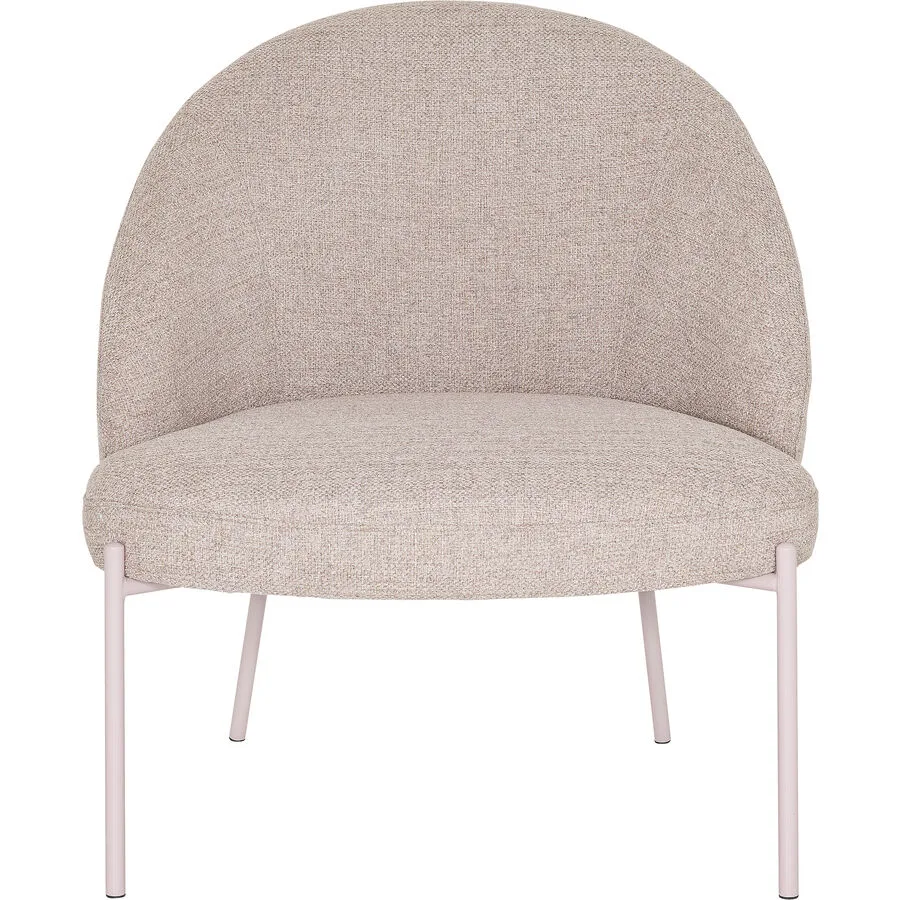 Sessel Casey Rosa Polyester Stoff, Metall B 74 T 74 H 86 cm