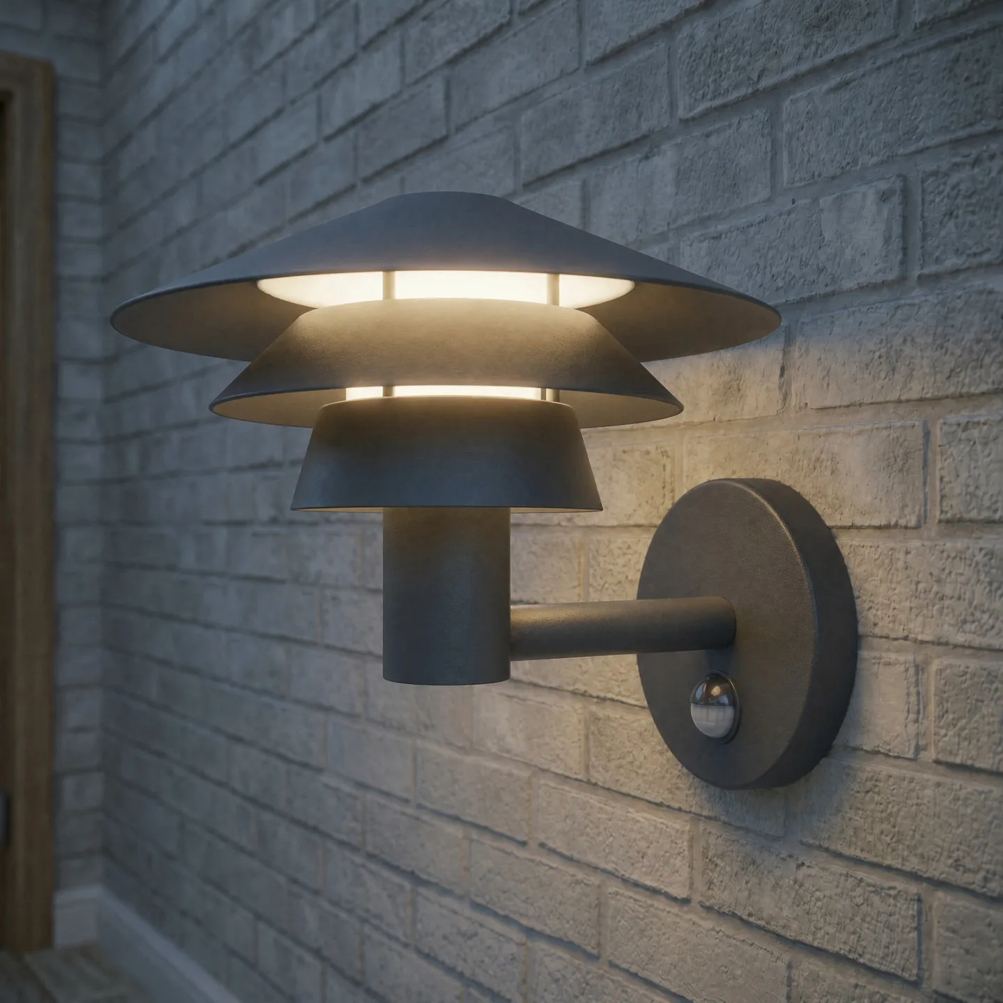 Montaro LED-Außenwandleuchte, IP54, anthrazit, Sensor, Aluminium - Lucande - Modern - Einflammig