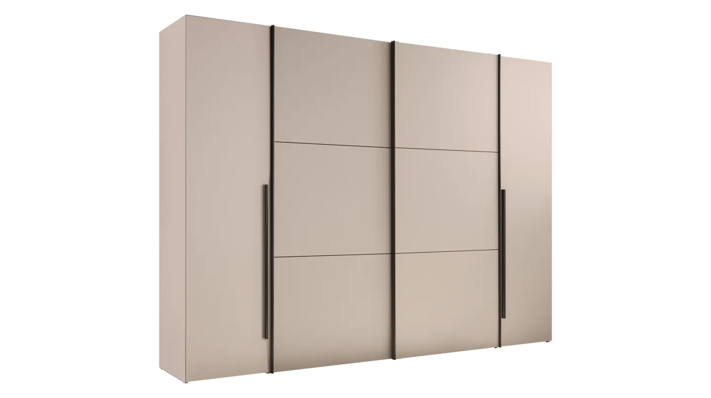 Kleiderschrank Beige-Kaschmir 267 cm Schwebetüren - MATURS