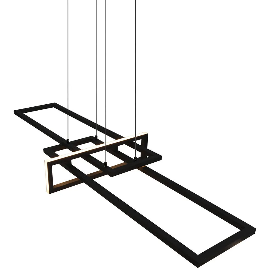 Pendellampe Cecile Schwarz Metall 110 cm 150 cm - Farbe: Schwarz matt - LED - Lichtfarbe: Warmweiss - LED Energiesparlampen