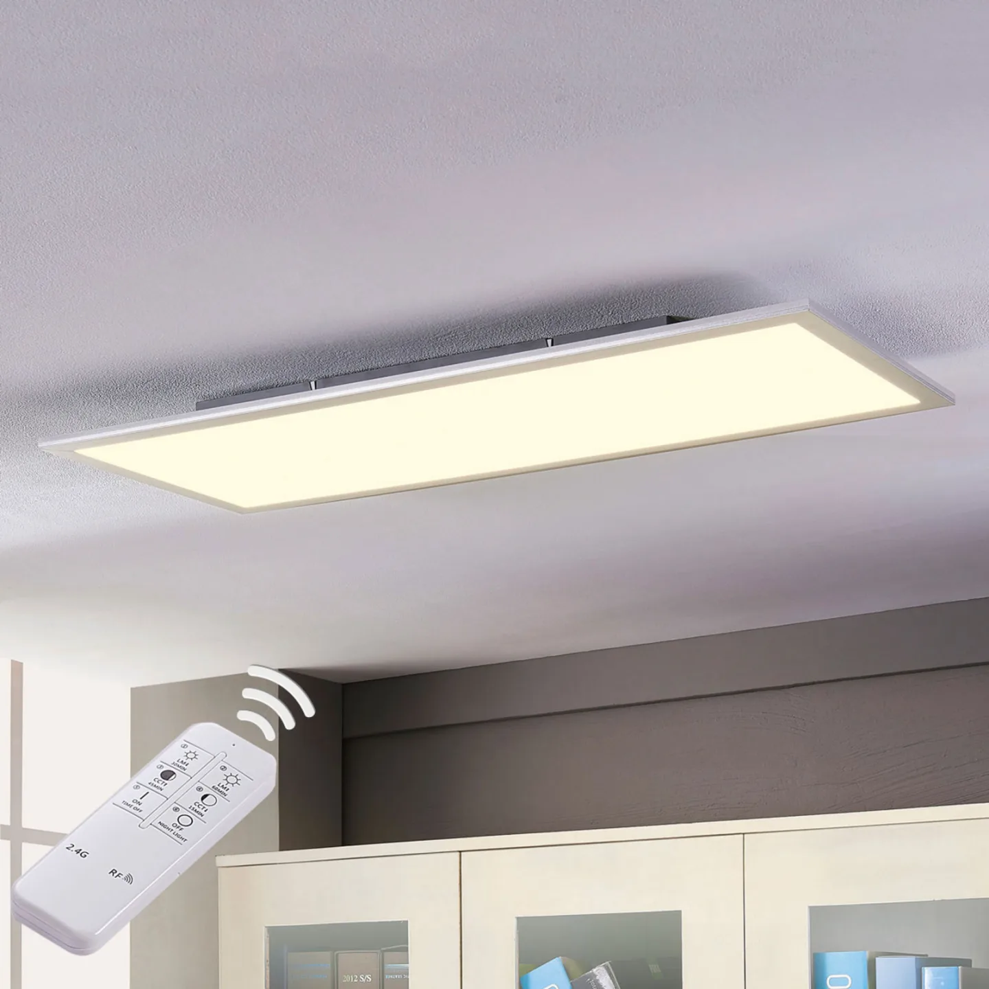 Livel LED Deckenleuchte CCT 120x30 White/Silver - Lindby - Küche - Modern - Kunststoff - Eckig