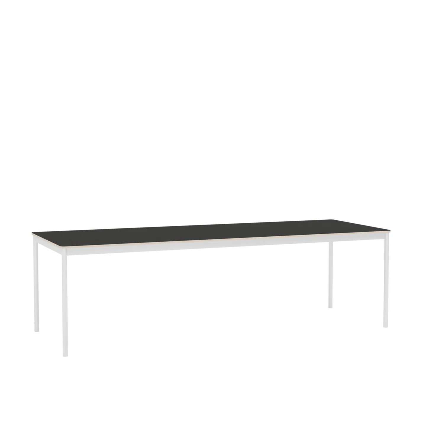 Muuto - Base Table 250x90 cm - Black Linoleum/Plywood/White - Matbord - Svart - Metall/Trä/Plast