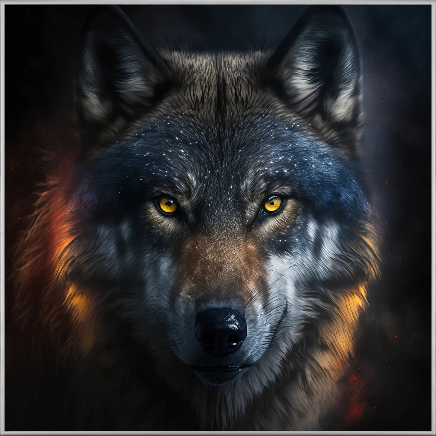 image LAND Bild mit Rahmen Mysterious Wolf | Schubiger Möbel