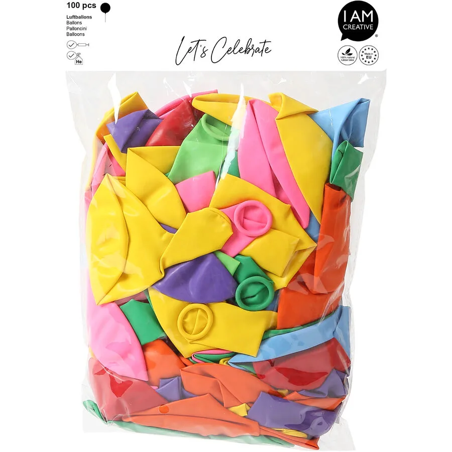 Luftballons I am creative bunt Naturkautschuk H 27 cm 100 Stk
