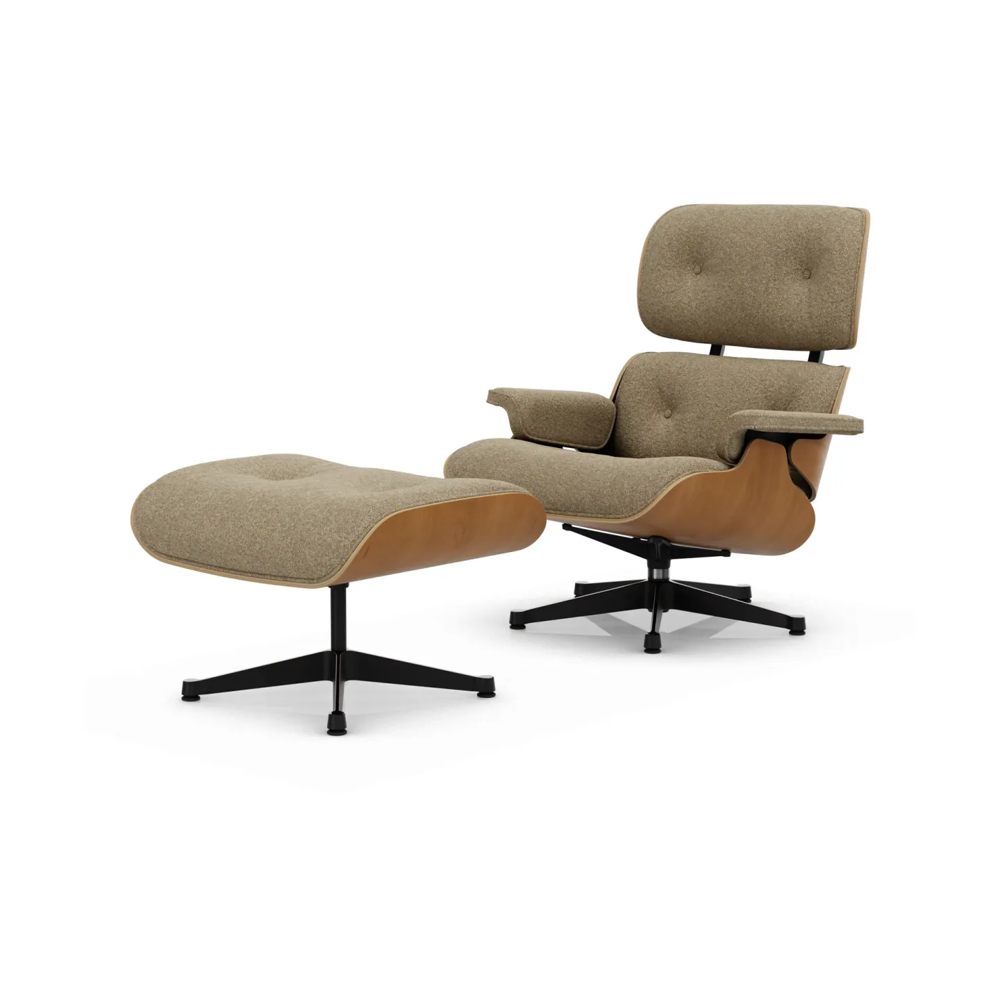 Vitra Eames Lounge Chair & Ottoman new dimensions 04 Bamboo-terra-28 cherry natural-pol. steel-black