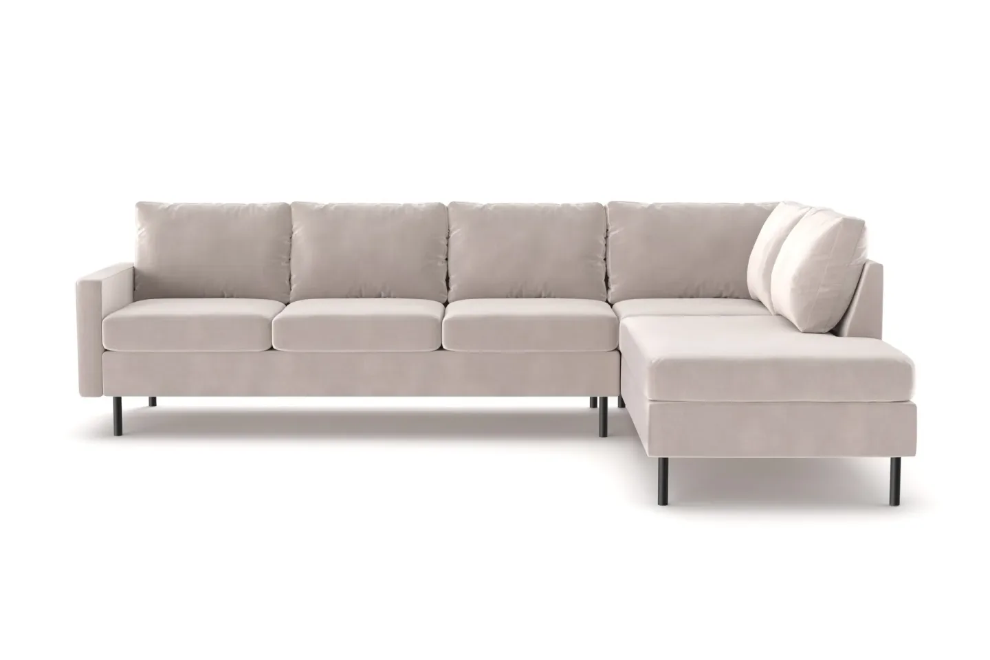 Peppe 4-sits Högervänd L-formad Schäslongsoffa i Manchester - Beige