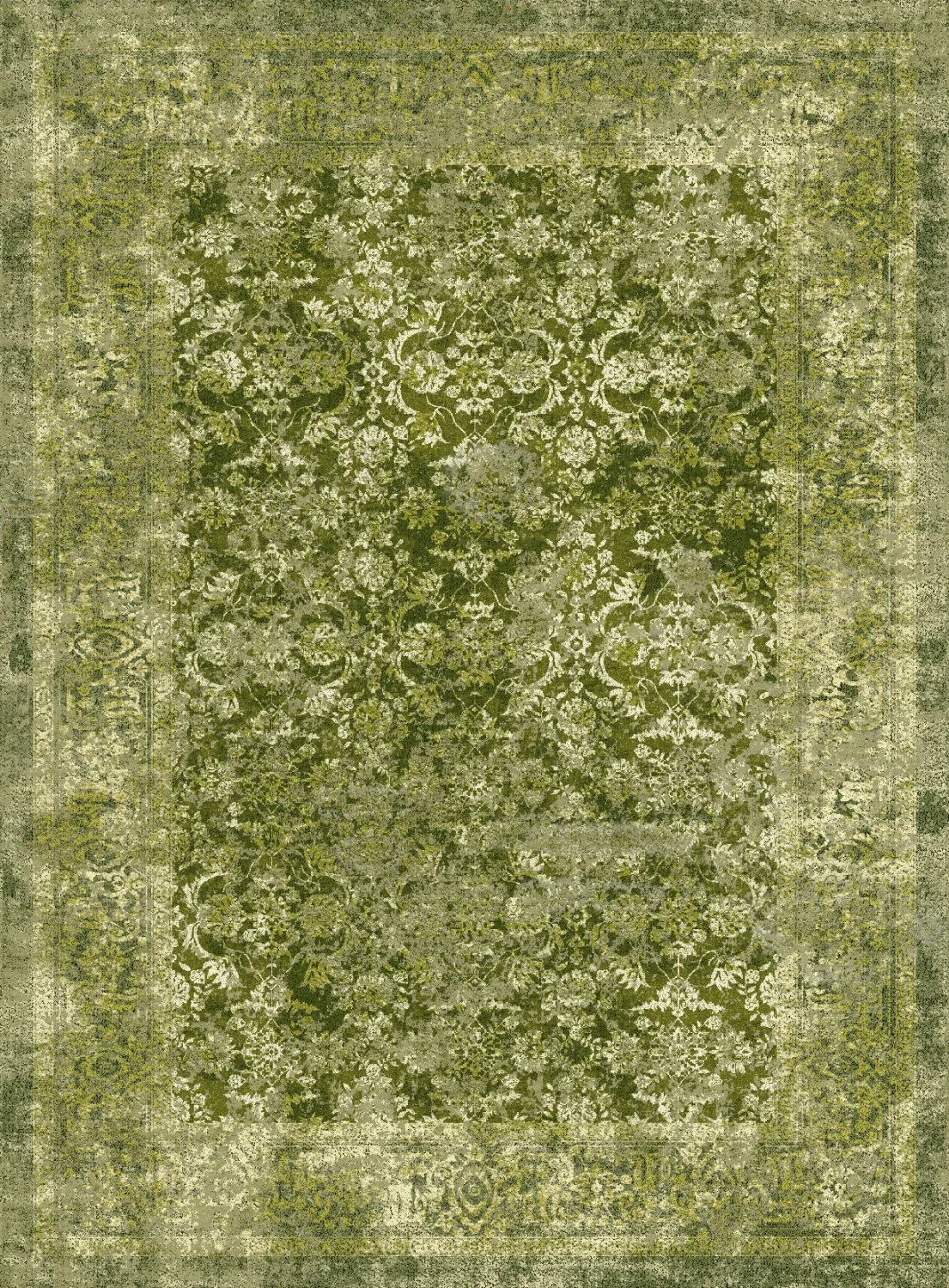 Wilton-teppe - Denizli (grønn) (Størrelse: 340 x 440 cm)