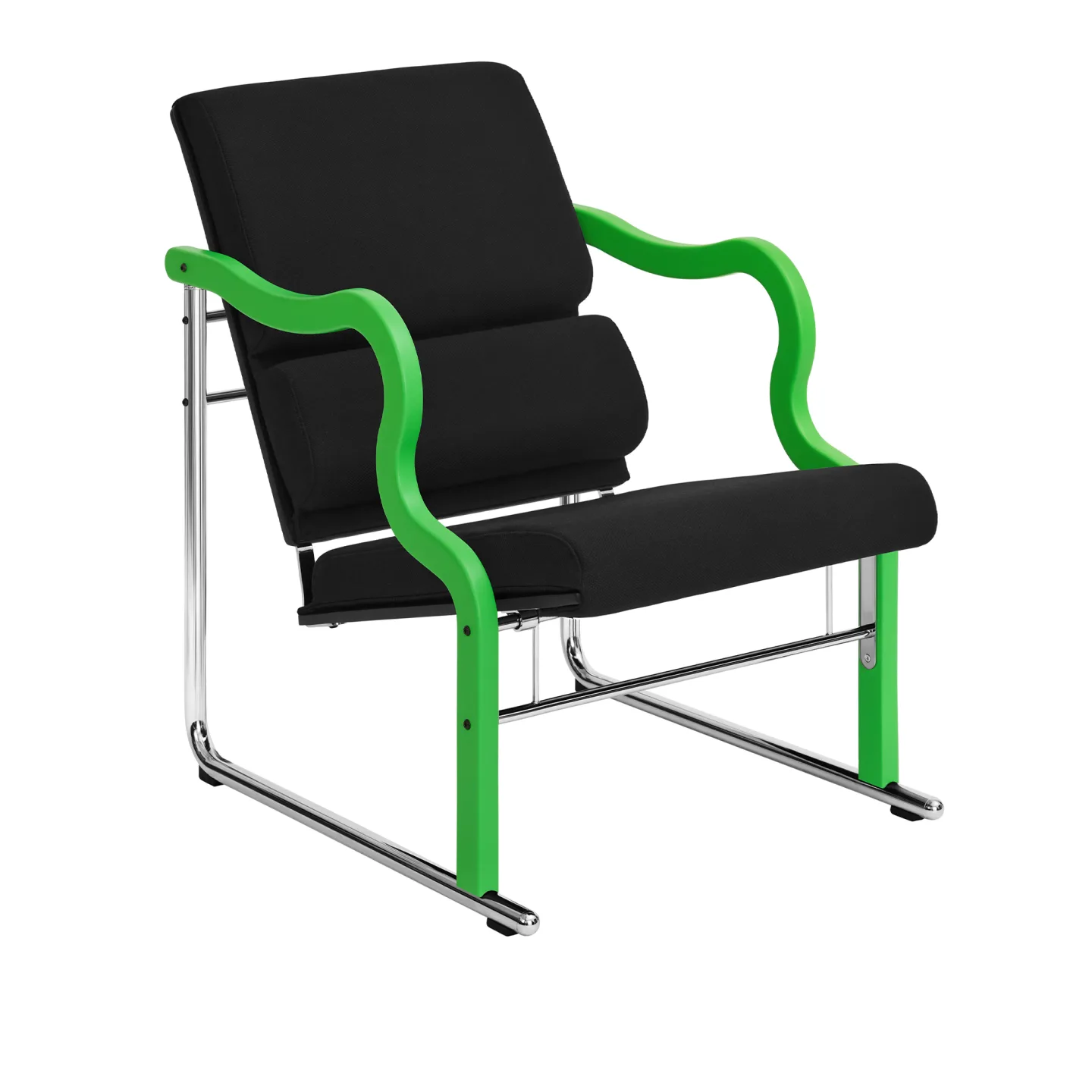 HEM - Experiment Lounge Chair 501, Green/Black - Fåtöljer - Flerfärgad - Metall/Trä/Skum