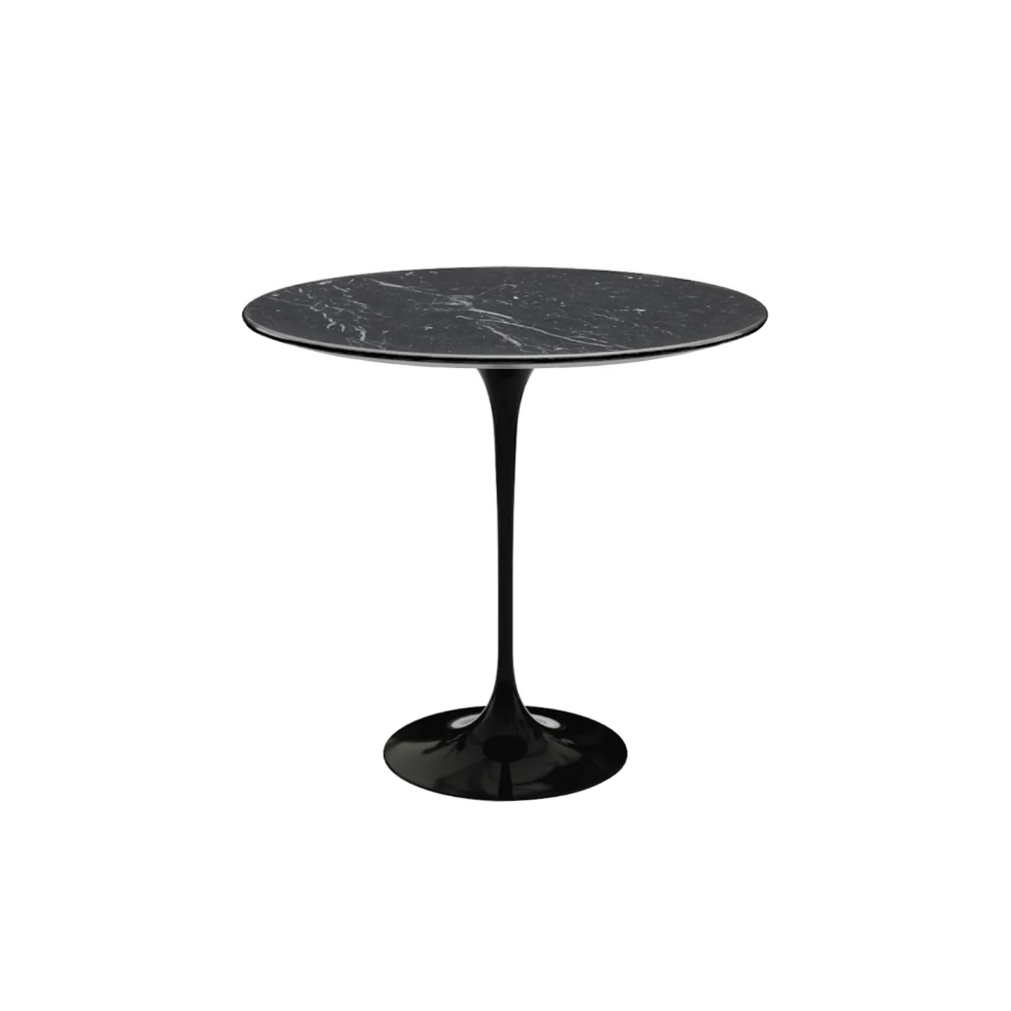Knoll - Saarinen Oval Table - Småbord, Svart underrede, skiva i matt svart Marquina marmor - Sidobord - Eero Saarinen - Svart - Metall/Trä