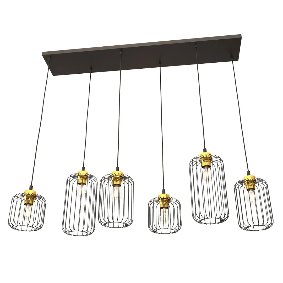 Emibig Lighting - Vander 115cm - Taklampa - Svart/Guld