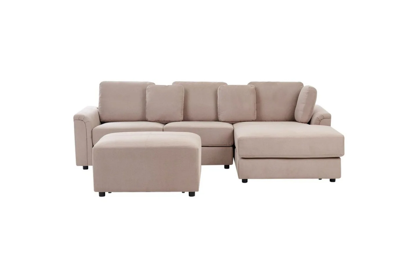4-sitssoffa Kohlo Taupe/svart, Vänstervänd - Beige