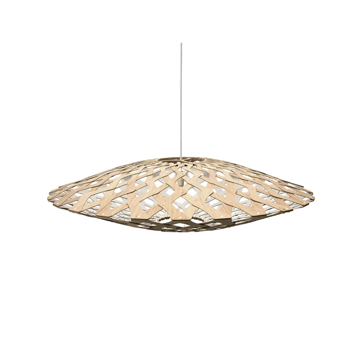 Flax Pendelleuchte Ø110 1 Seite Weiß - David Trubridge - Wohnzimmer - Bambus