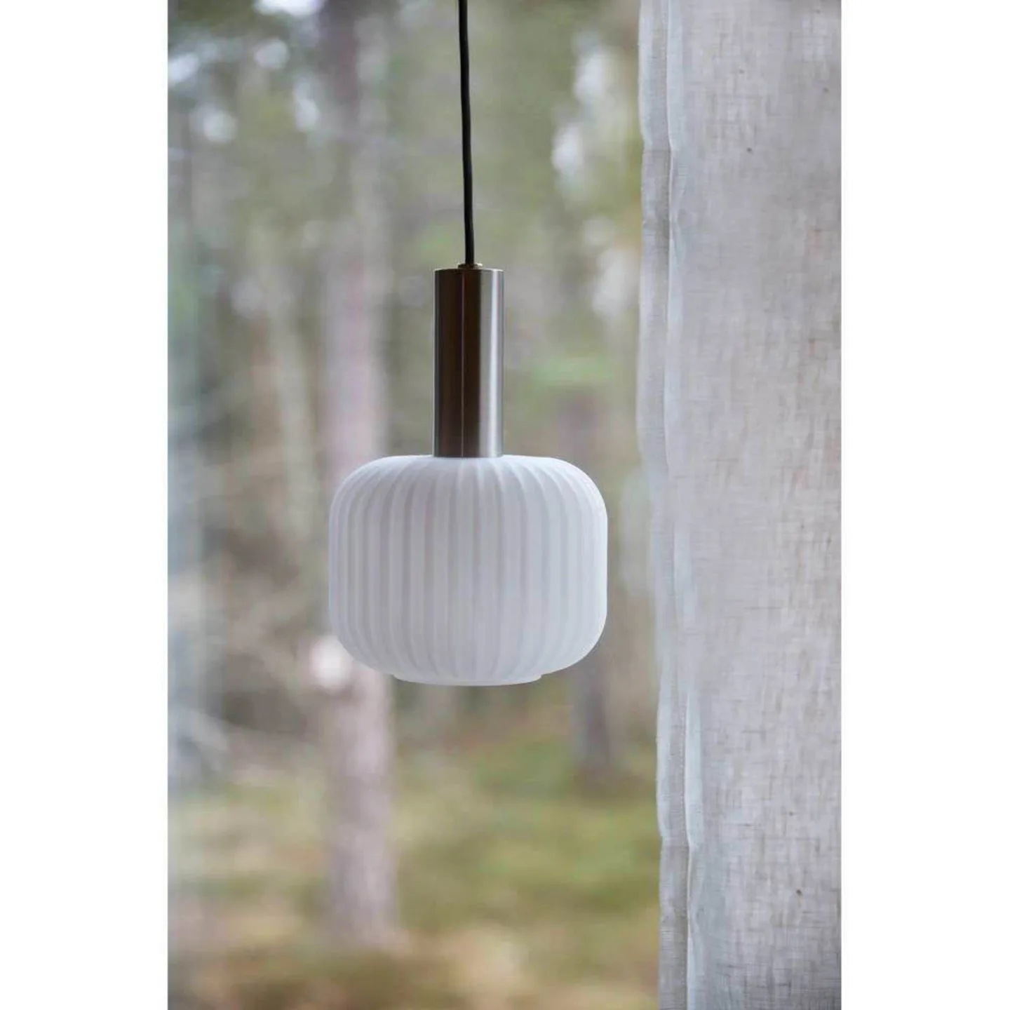 Sober Pendel Small Steel/White - Markslöjd - Stue - Glas
